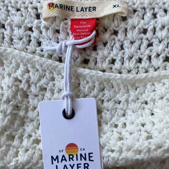 Marine Layer Caro Crochet Multicolor Striped Crop Tank Top NWT Size Extra Large - Picture 5 of 7